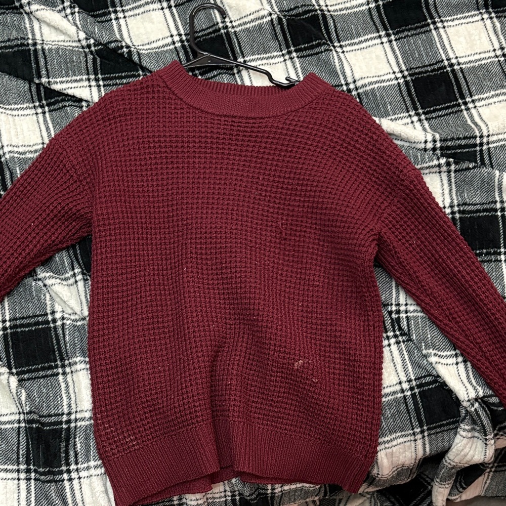 Time and Tru Women's Maroon Crew Neck Sweater